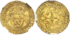 FRANCE / CAPÉTIENS
Charles VII (1422-1461). Écu d’or à la couronne 3e type, ou écu neuf, 6e émission ND (1450-1461), Rouen.
NGC MS 64 (6389234-071)....