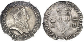 FRANCE / CAPÉTIENS
François II (1559-1560). Teston au buste couronné 1560, P, Dijon.
NGC AU 55 (5787365-059).
Av. + HENRICVS. 2. DEI. GRA. FRANCOR....