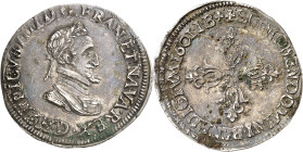 FRANCE / CAPÉTIENS
Henri IV (1589-1610). Demi-franc 1601, D, Lyon.
Av. HENRICVS. IIII. D. G. FRAN. ET. NAVA. REX. Buste lauré et cuirassé à droite, ...
