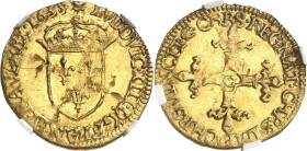 FRANCE / CAPÉTIENS
Louis XIII (1610-1643). Écu d’or au soleil, 2e type 1635, C, Saint-Lô.
NGC MS 62 (5787364-010).
Av. (à 12 h.) LVDOVIC. XIII. D: ...
