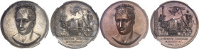 FRANCE
Directoire (1795-1799). Paire de médailles, l'Égypte conquise, par Jouannin et Brenet 1798, Paris.
NGC AU 58 et MS 63 BN (5790016-003 et 5790...