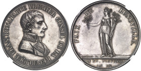 FRANCE
Consulat (1799-1804). Médaille, Paix de Lunéville, 2e type, par Andrieu An IX (1801), Paris.
NGC MS 62 (Br.107) (5790006-040).
Av. BONAPARTE...