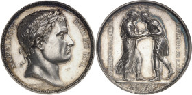 FRANCE
Premier Empire / Napoléon Ier (1804-1814). Médaille, mariage de Stéphanie de Beauharnais avec Charles, Grand-duc de Bade, par Droz et Andrieu ...