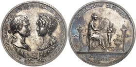 FRANCE
Premier Empire / Napoléon Ier (1804-1814). Médaille, mariage de Napoléon avec Marie Louise d’Autriche, par Harnisch et Zeichner 1810, Vienne....
