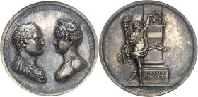 FRANCE
Premier Empire / Napoléon Ier (1804-1814). Médaille, mariage de Napoléon Ier avec Marie-Louise d’Autriche, par Guillemard et Stuckhart 1810, P...
