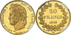 FRANCE
Louis-Philippe Ier (1830-1848). 20 francs tête laurée 1848, A, Paris.
NGC MS 63 (5787365-097).
Av. LOUIS PHILIPPE I ROI DES FRANÇAIS. Tête l...