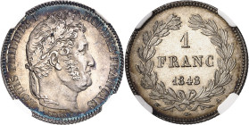 FRANCE
Louis-Philippe Ier (1830-1848). 1 franc tête laurée 1848, A, Paris.
NGC MS 65 (6389234-094).
Av. LOUIS PHILIPPE I ROI DES FRANÇAIS. Tête lau...