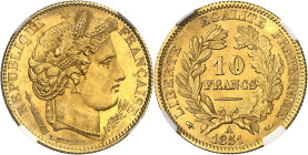 FRANCE
IIe République (1848-1852). 10 francs Cérès 1851, A, Paris.
NGC MS 66 (5788890-083).
Av. RÉPUBLIQUE FRANÇAISE. Tête de la République à droit...