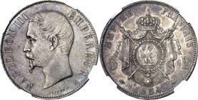FRANCE
Second Empire / Napoléon III (1852-1870). 5 francs tête nue 1854, A, Paris.
NGC MS 63 (6389234-087).
Av. NAPOLEON III EMPEREUR (atelier). Tê...