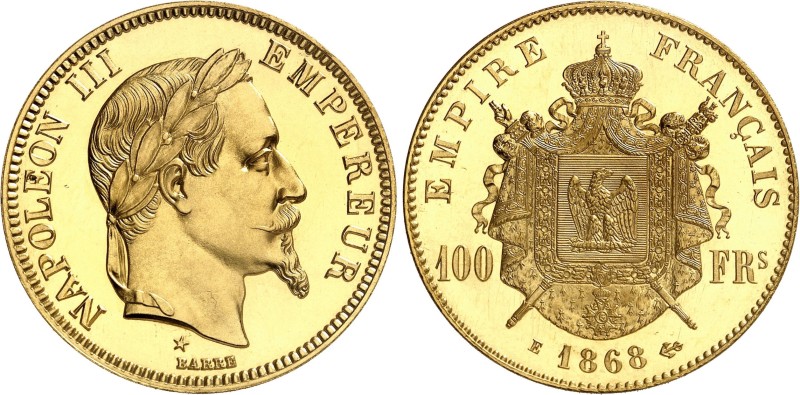 FRANCE
Second Empire / Napoléon III (1852-1870). Essai de 100 francs tête lauré...