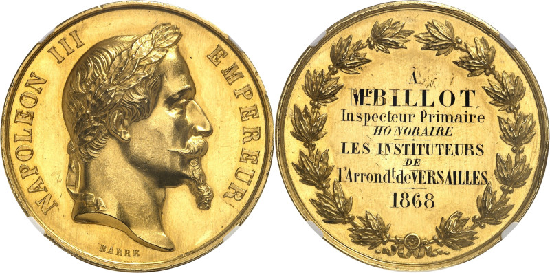 FRANCE
Second Empire / Napoléon III (1852-1870). Médaille d’Or, les instituteur...