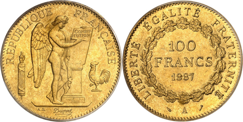 FRANCE
IIIe République (1870-1940). 100 francs Génie 1887, A, Paris.
PCGS MS62...