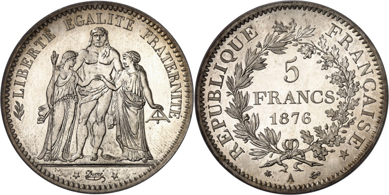 FRANCE
IIIe République (1870-1940). 5 francs Hercule, Flan bruni (PROOF) 1876, ...