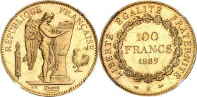 FRANCE
IIIe République (1870-1940). 100 francs Génie, Flan bruni (PROOF) 1889, A, Paris [SOUS FACULTÉ DE RÉUNION].
NGC PF 66 CAMEO (5790014-014).
A...