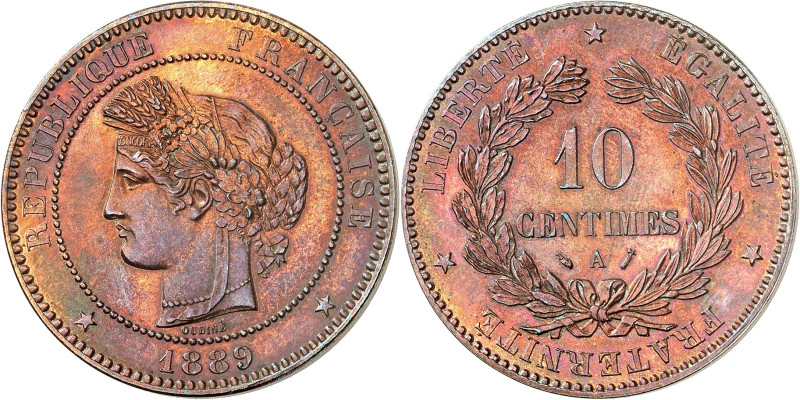 FRANCE
IIIe République (1870-1940). 10 centimes Cérès 1889, A, Paris [SOUS FACU...
