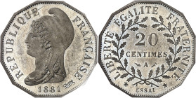 FRANCE
IIIe République (1870-1940). Essai dodécagonal de 20 centimes en maillechort d’après Dupré 1881, A, Paris.
PCGS MS63 (9785775).
Av. REPUBLIQ...