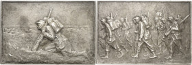 FRANCE
IIIe République (1870-1940). Médaille, Soldats par Paul Roger-Bloche, SAMF n° 49 1905, Paris.
Av. Sur un champ de bataille, soldat (sentinell...