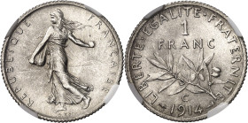 FRANCE
IIIe République (1870-1940). 1 franc Semeuse 1914, C, Castelsarrasin.
NGC MS 65 (5774591-002).
Av. REPUBLIQUE FRANÇAISE. La Semeuse à gauche...