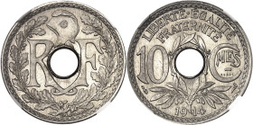 FRANCE
IIIe République (1870-1940). Essai de 10 centimes Lindauer en nickel (flan magnétique) 1914, Paris.
NGC MS 69 (5883333-008).
Av. RF autour d...
