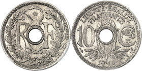 FRANCE
IIIe République (1870-1940). Essai de 10 centimes Lindauer en nickel (flan magnétique) 1914, Paris.
PCGS SP68 (43135351).
Av. RF autour du t...