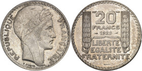 FRANCE
IIIe République (1870-1940). Essai de 20 francs Turin, Frappe spéciale (SP) 1929, Paris.
PCGS SP66 (41297486).
Av. REPUBLIQUE FRANÇAISE. Têt...