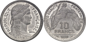 FRANCE
IIIe République (1870-1940). Essai de frappe de 10 francs, concours de 1929, par Bénard 1929, Paris.
NGC MS 63 (6389234-004).
Av. REPUBLIQUE...