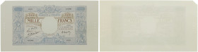 FRANCE
IIIe République (1870-1940). Épreuve uniface de 1000 francs bleu et rose - type 1889, modifié 1925.
PMG 65 EPQ (2025268-001).
Av. BANQUE DE ...