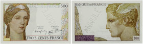 FRANCE
IIIe République (1870-1940). Épreuve de 300 francs Serveau ANNULÉ ND (1933).
PMG 63 EPQ (2131204-008).
Av. Portrait de Cérès. 
Rv. Portrait...