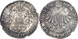 FRANCE / FÉODALES
Cambrai (archevêché de), Maximilien de Berghes (1562-1570). Thaler 1568, Cambrai.
NGC AU DETAILS (6389235-038).
Av. MAX* A* BERG*...