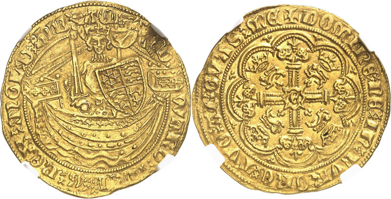 GRANDE-BRETAGNE
Édouard III (1327-1377). Demi-noble d’or, période du Traité ND ...