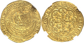 GRANDE-BRETAGNE
Édouard III (1327-1377). Demi-noble d’or, période du Traité ND (1361-1369), Londres.
NGC MS 63 (5787365-102).
Av. xED - WARDx DEI: ...