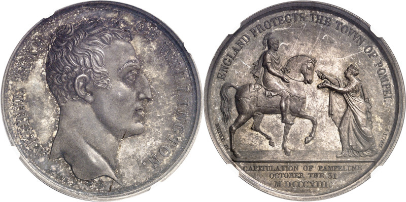 GRANDE-BRETAGNE
Georges III (1760-1820). Médaille, capitulation de Pampelune, l...