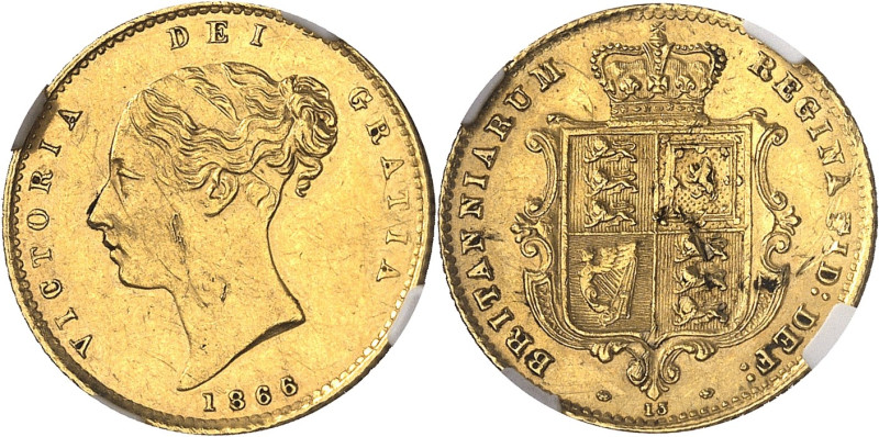 GRANDE-BRETAGNE
Victoria (1837-1901). Demi-souverain, coin #13 1866, Londres.
...