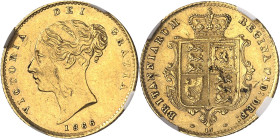 GRANDE-BRETAGNE
Victoria (1837-1901). Demi-souverain, coin #13 1866, Londres.
NGC AU DETAILS REV DAMAGED (6289234-033).
Av. VICTORIA DEI GRATIA. Tê...