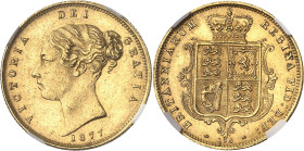 GRANDE-BRETAGNE
Victoria (1837-1901). Demi-souverain, coin #125 1877, Londres.
NGC MS 62 (6389234-031).
Av. VICTORIA DEI GRATIA. Tête diadémée à ga...