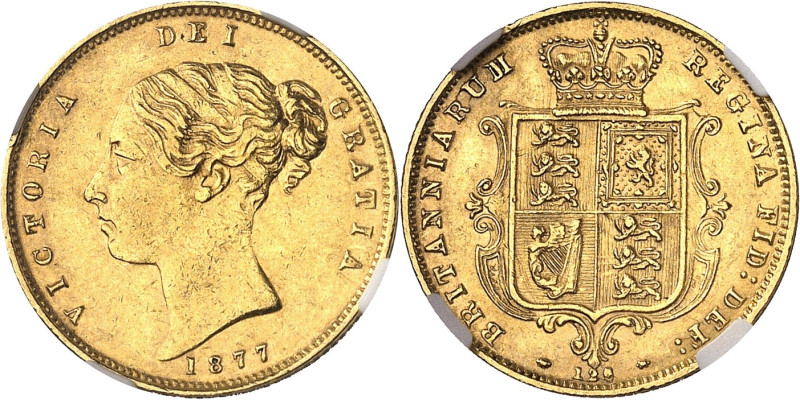 GRANDE-BRETAGNE
Victoria (1837-1901). Demi-souverain, coin #126 ? 1877, Londres...