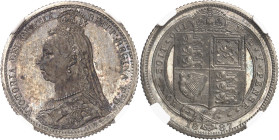 GRANDE-BRETAGNE
Victoria (1837-1901). 6 pence, jubilé de la Reine, Flan bruni (PROOF) 1887, Londres.
NGC PF 64 (5790102-002).
Av. VICTORIA DEI GRAT...