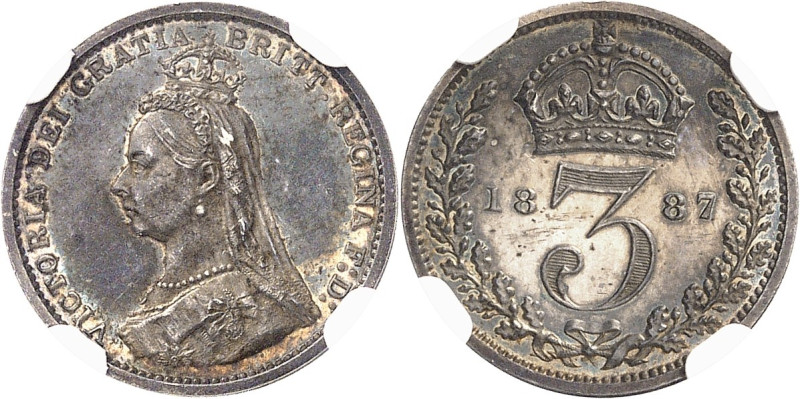 GRANDE-BRETAGNE
Victoria (1837-1901). 3 pence, jubilé de la Reine, Flan bruni (...