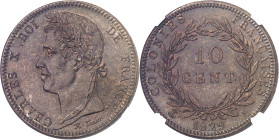 GUYANE
Charles X (1824-1830). 10 centimes des colonies françaises 1829, A, Paris.
NGC MS 64 BN (5790006-118).
Av. CHARLES X ROI DE FRANCE. Tête lau...