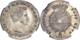 ITALIE
Toscane (Grand-duché de), Léopold II (1824-1859). Paolo d’argent, 1er type 1831, Florence.
NGC MS 61 (5883390-012).
Av. LEOP. II. D. G. P. R...