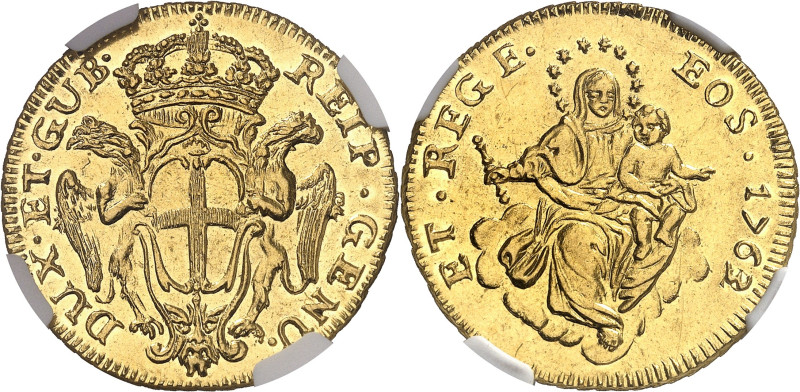ITALIE
Gênes, République (1528-1797). 50 lire 1763/2, Gênes.
NGC MS 62 (578736...