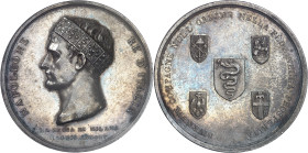 ITALIE
Milan, royaume d’Italie, Napoléon Ier (1805-1814). Médaille, Napoléon couronné Roi d’Italie par L. Manfredini 1805, Milan.
NGC MS 61 (5788890...