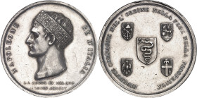 ITALIE
Milan, royaume d’Italie, Napoléon Ier (1805-1814). Médaille, Napoléon couronné roi d'Italie par L. Manfredini 1805, Milan.
NGC MS 60 (5790006...