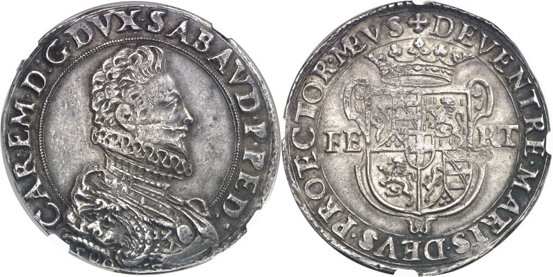 ITALIE
Savoie, Charles Emmanuel I (1580-1630). Ducaton, 4e type 1590, T, Turin....