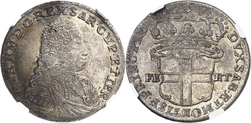 ITALIE
Savoie-Sardaigne, Charles-Emmanuel III, 1ère période (1730-1755). 5 sold...