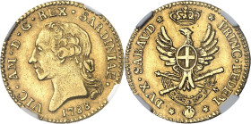 ITALIE
Savoie-Sardaigne, Victor-Amédée III (1773-1796). Doppia 1788, Turin.
NGC AU 55 (5787365-113).
Av. VIC. AM. D. G. REX. SARDINIAE. Tête nue à ...