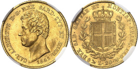 ITALIE
Savoie-Sardaigne, Charles-Albert (1831-1849). 20 lire 1841, ancre, Gênes.
NGC MS 62 (5787365-096).
Av. CAR. ALBERTVS. D. G. REX. SARD. CYP. ...