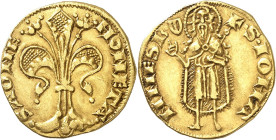 ITALIE
Savone (République de) (1350-1396). Florin ND (1350-1396), Savone.
Av. MONETA. - .SAONE. Lis florentin. 
Rv. + S. IOHA - NNES. B. (différent...