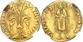 ITALIE
Savone (République de) (1350-1396). Florin ND (1350-1396), Savone.
NGC AU DETAILS CLEANED (6389232-035).
Av. MONETA. - .SAONE. Lis florentin...