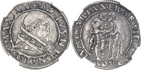 ITALIE
Vatican, Jules II (1503-1513). Giulio ND (1510), Rome.
NGC XF DETAILS PLUGGED (5883928-003).
Av. .IVLIVS° II° PONTIFEX° MAXIMVS. Buste à dro...